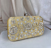 Embroidered Pearl Flower Clutch