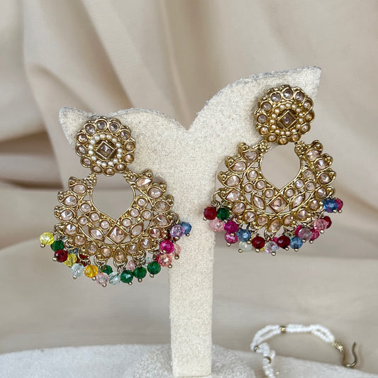 Dainty Multicolor Earring & Tikka Set