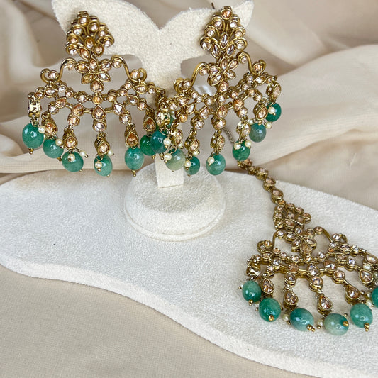 Oversized Earring and Tikka Set