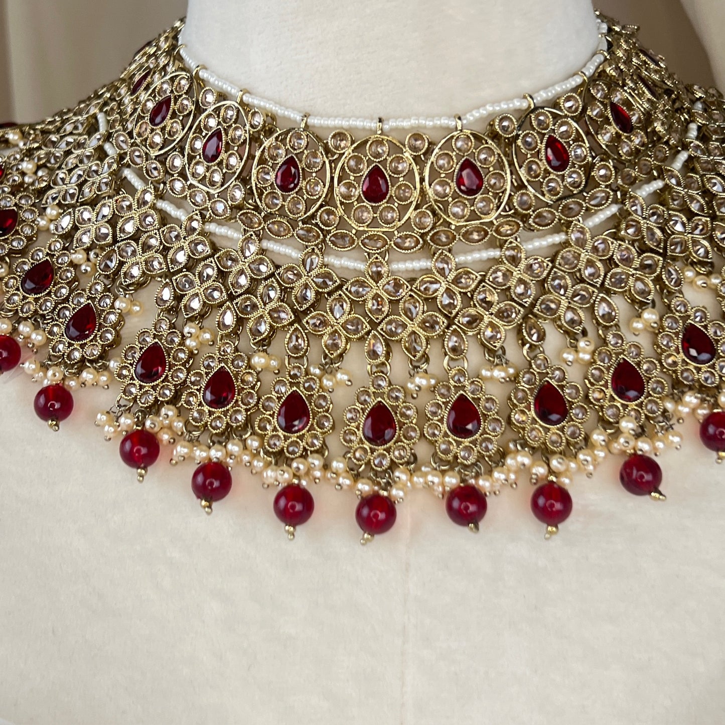 Large Semi Bridal Choker Bib Set