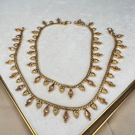 Dainty Gold Polki Payal | Anklet