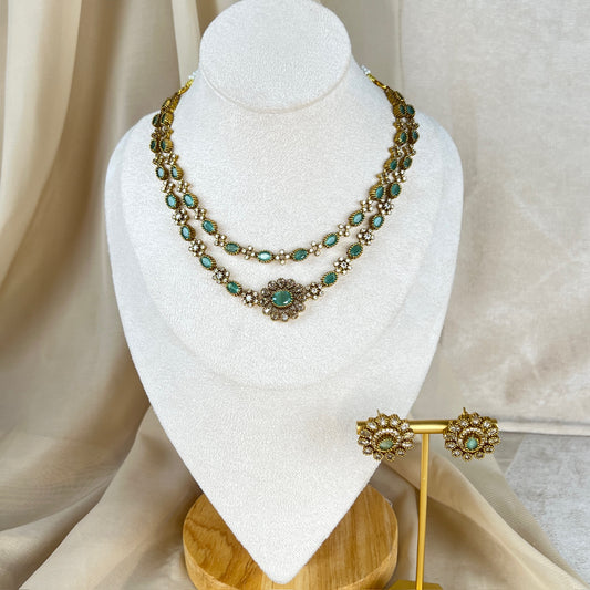 Dainty Gold AD Haar | Necklace Set
