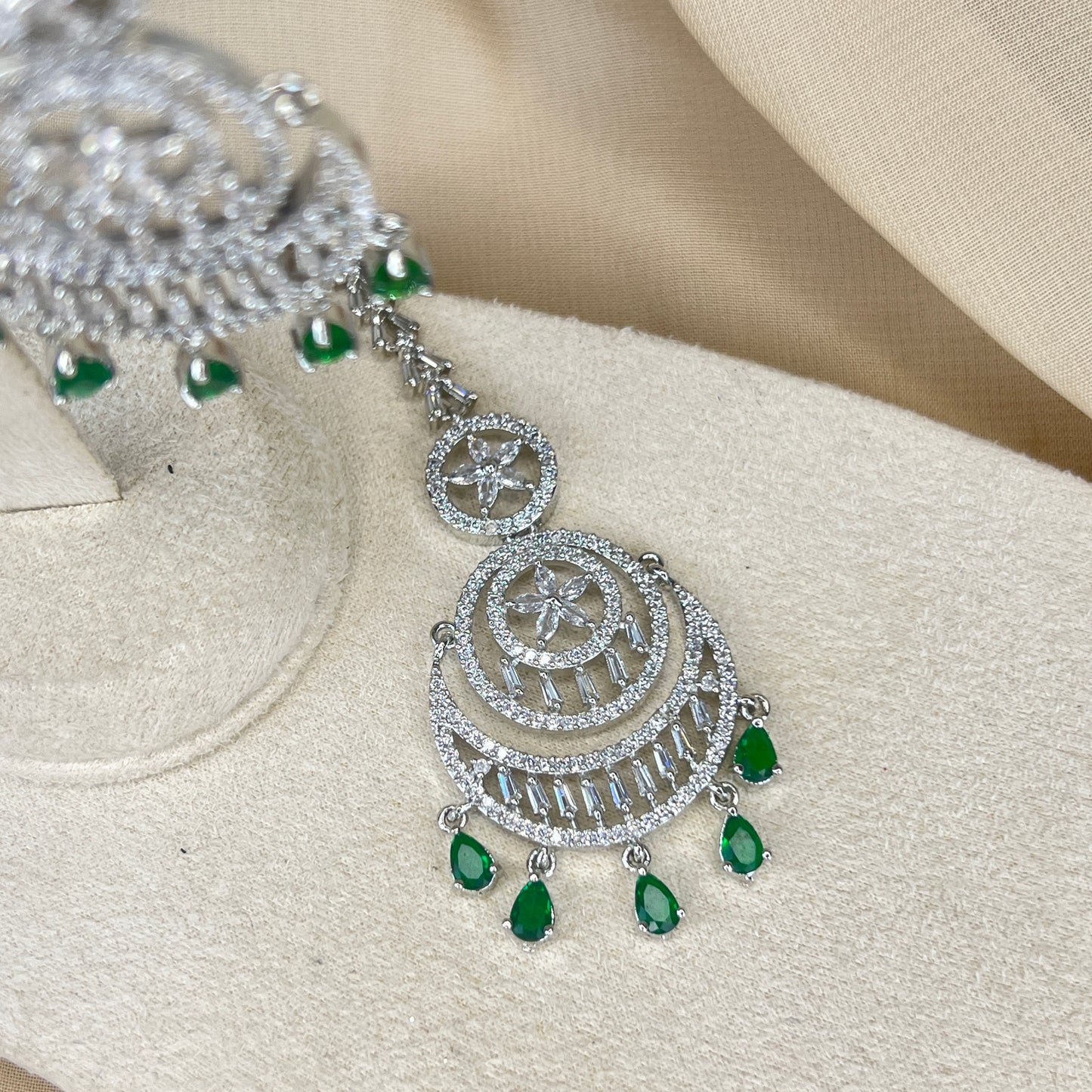 American Diamond | AD | Earring and Tikka Set