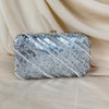 Silver Sequin and Bead Clutch