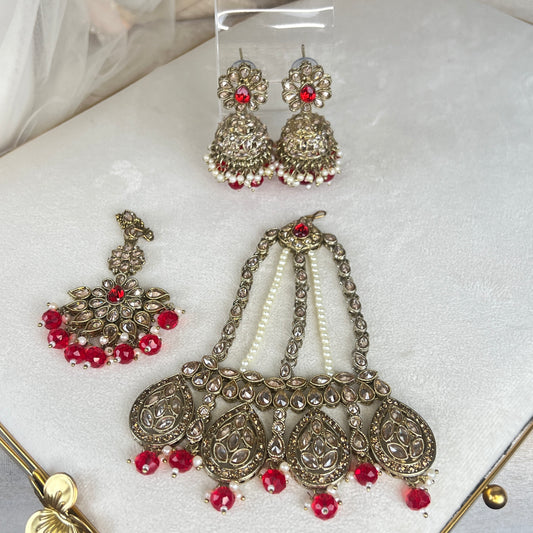 Double Choker Semi Bridal Set
