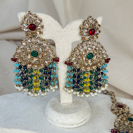 Large Earring & Tikka Set