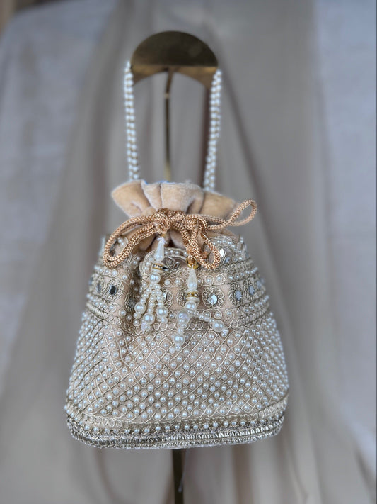 Embroidered Pearl Potli | Purse