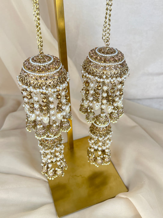 Jhumka Double Gold Pearl Kaleera | Kalira | Bridal