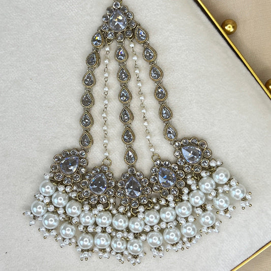 Large Gold Jhoomar | Jhapta | Side Tikka
