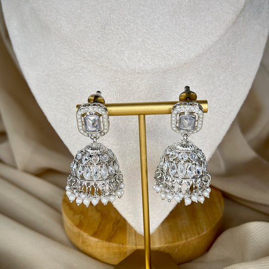 Dainty Silver Necklace Set w/Earrings & Tikka