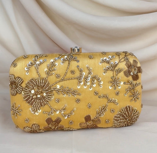 Beaded Embroidered Rectangle Clutch
