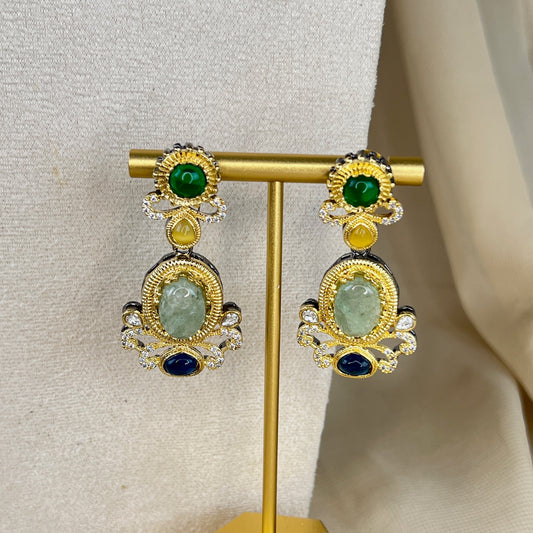 Multicolor Kundan Choker w/Earrings