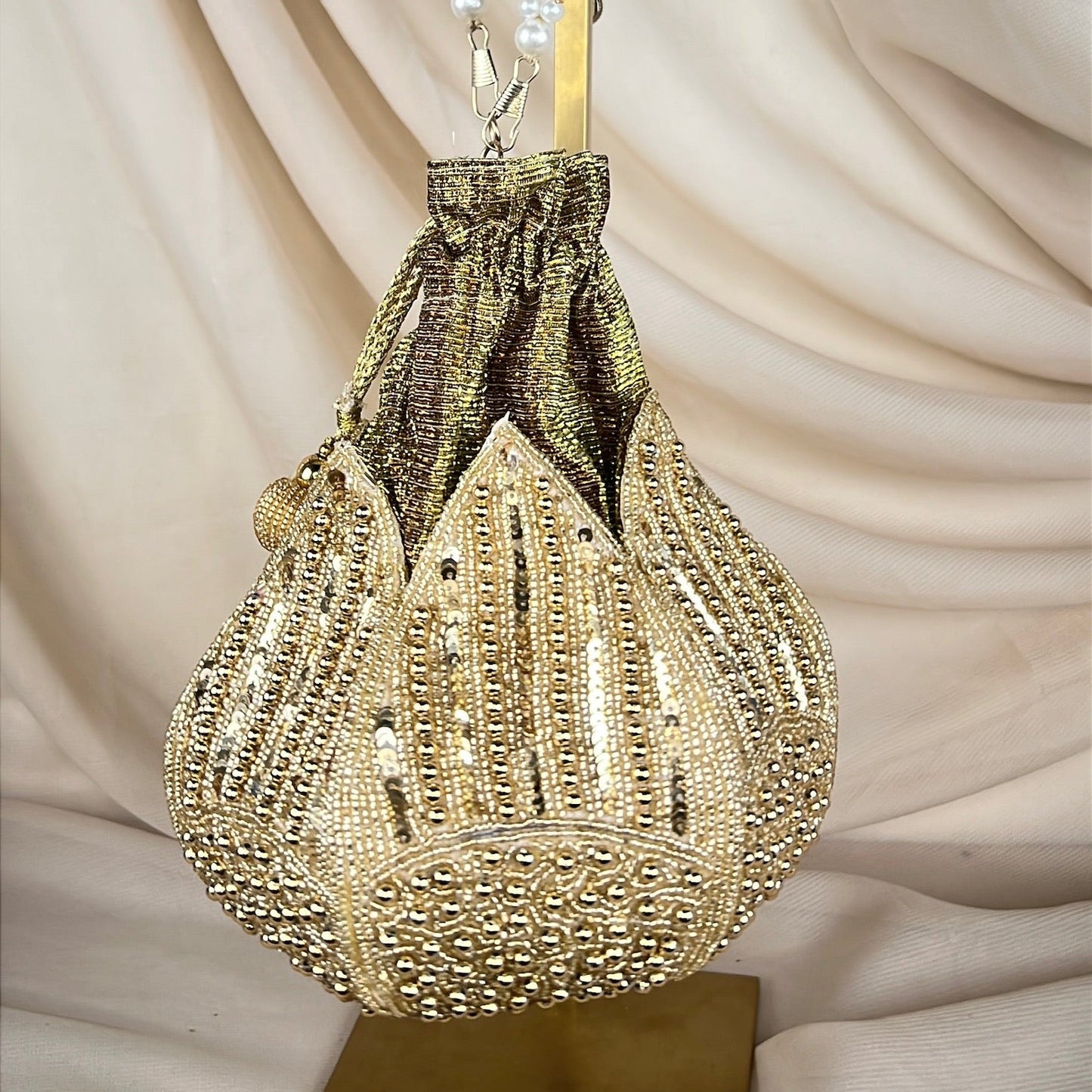 Beaded Lotus Shaped Potli | Purse