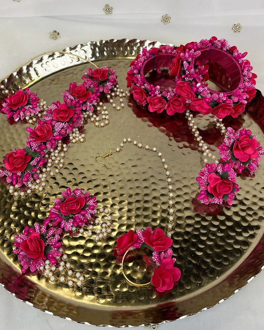 Floral | Faux Flower Choker set w/ and ring bracelets