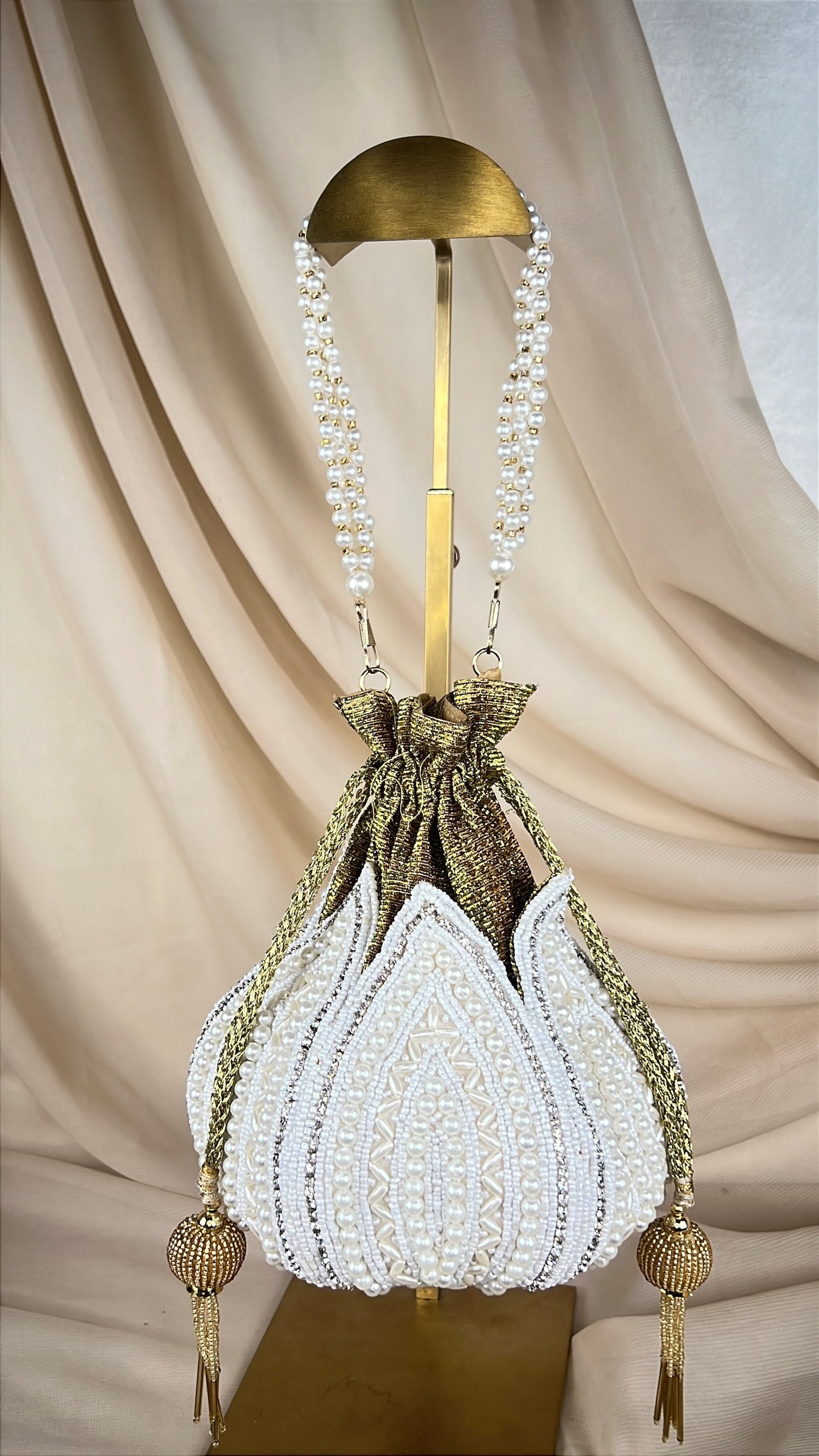 Beaded Lotus Shaped Potli | Purse