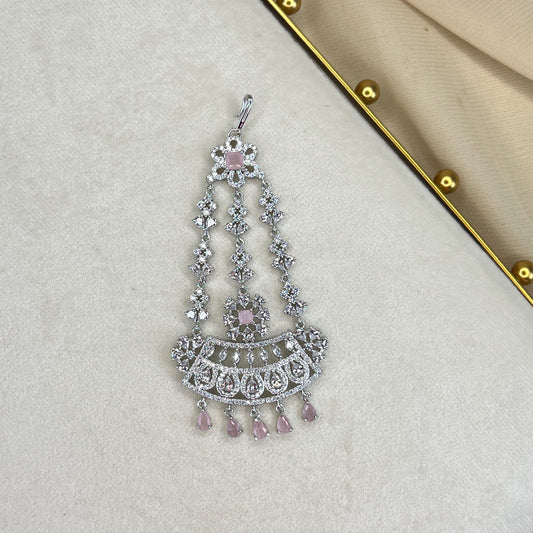American Diamond | AD | Silver Jhoomar | Jhapta | Side Tikka
