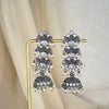 German Silver Oxidized Stone Jhumka