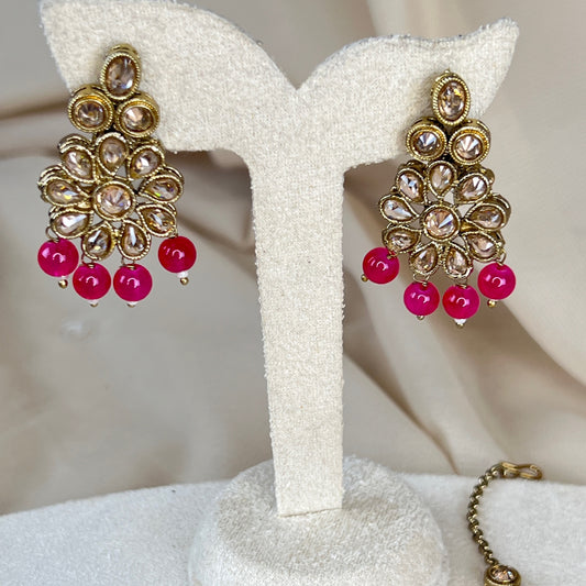 Dainty Earring & Tikka Set
