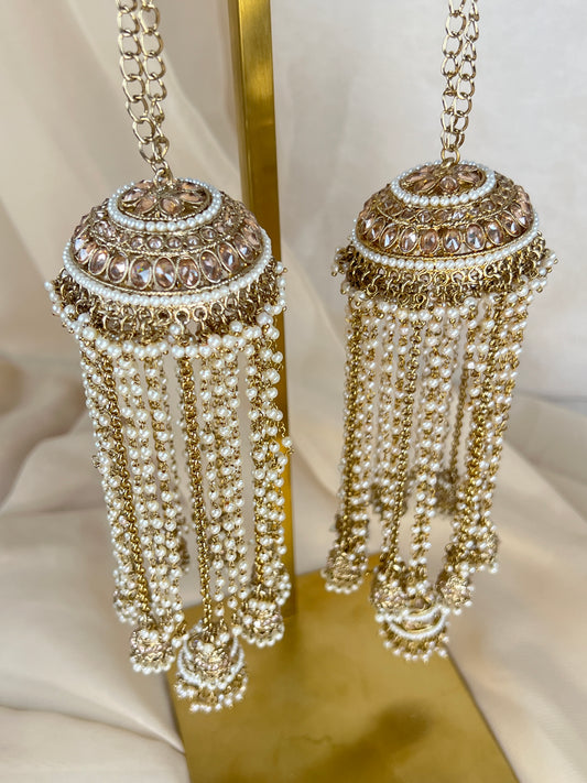 Jhumka Double Gold Pearl Kaleera | Kalira | Bridal