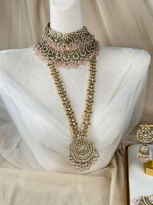 Double Choker Style Pakistani Full Bridal Set