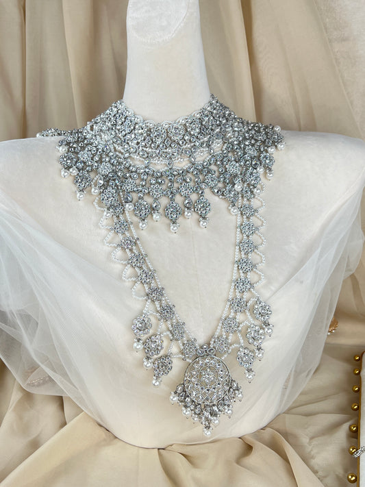 Full Silver Choker Bridal Set