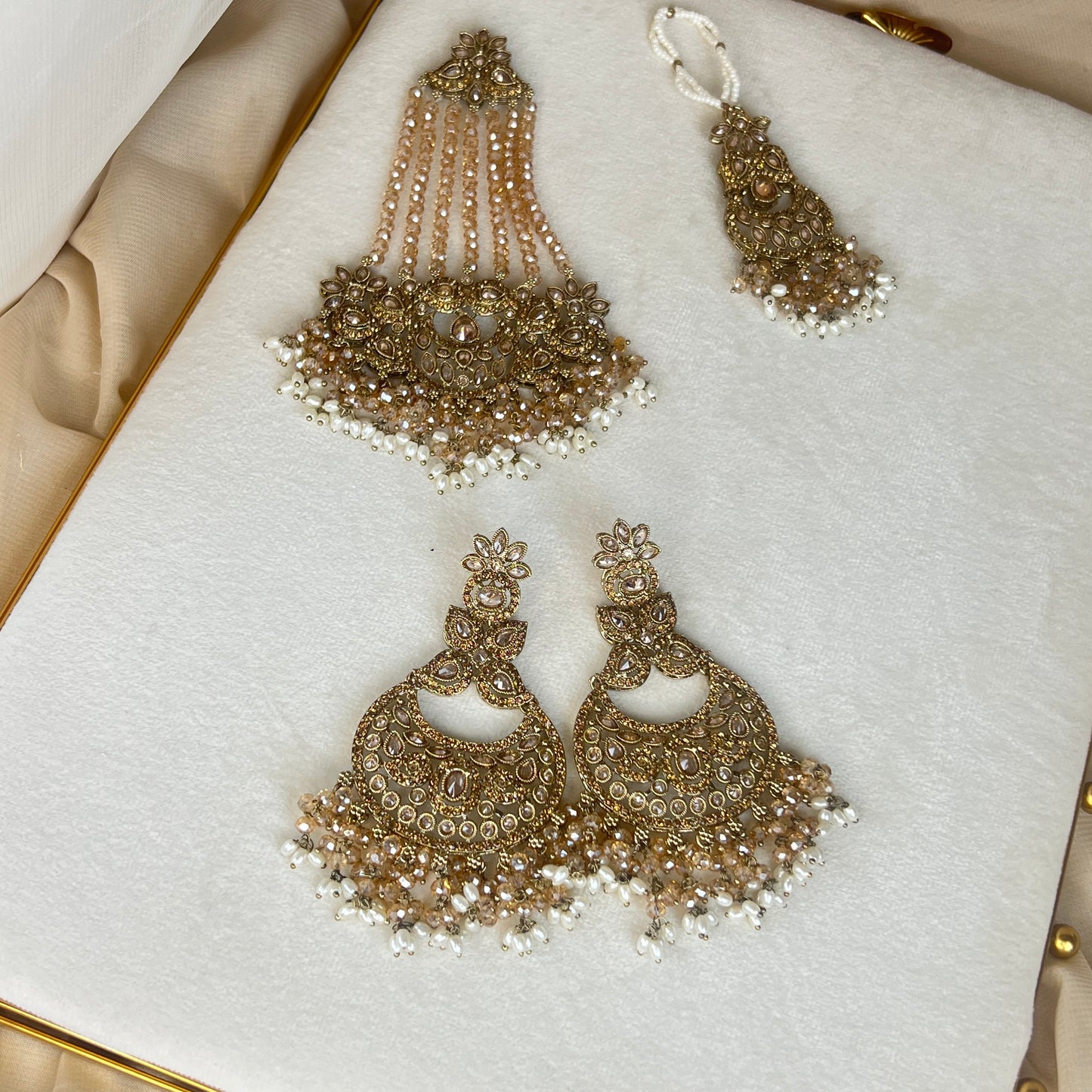 Nauratan Double Choker Large Pearl Bridal Set