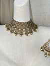 Bib Style Polki Necklace Set