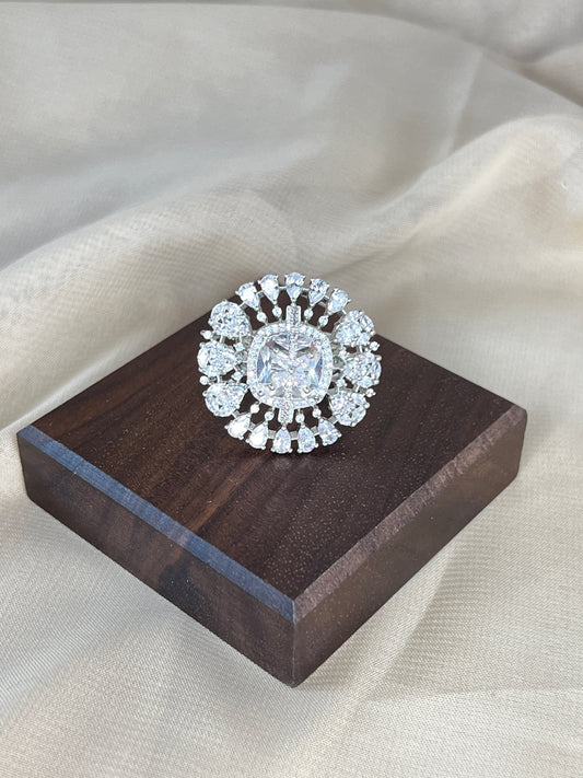 American Diamond Adjustable Ring