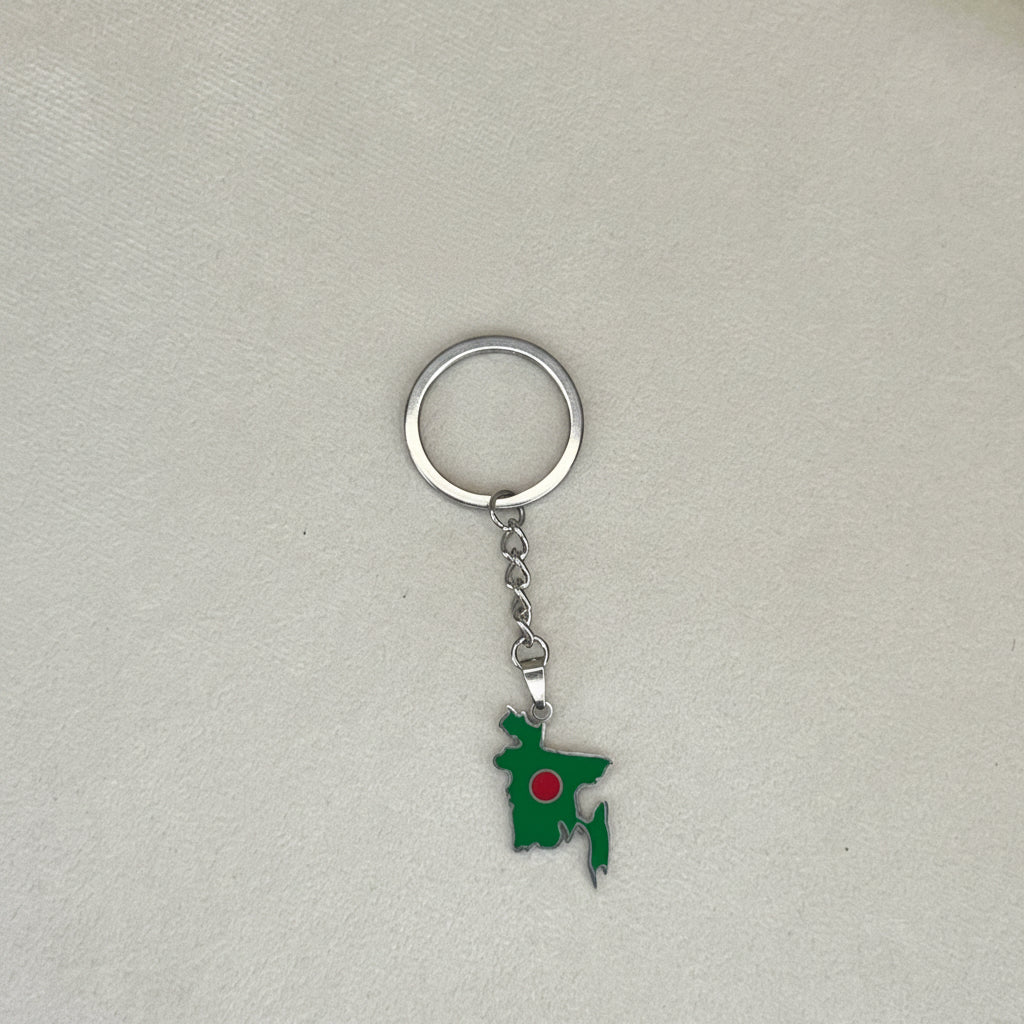Red and Green Bangladesh Flag Keychain