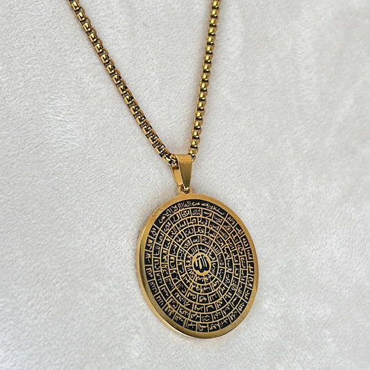 99 Names of Allah Circle Pendant with chain