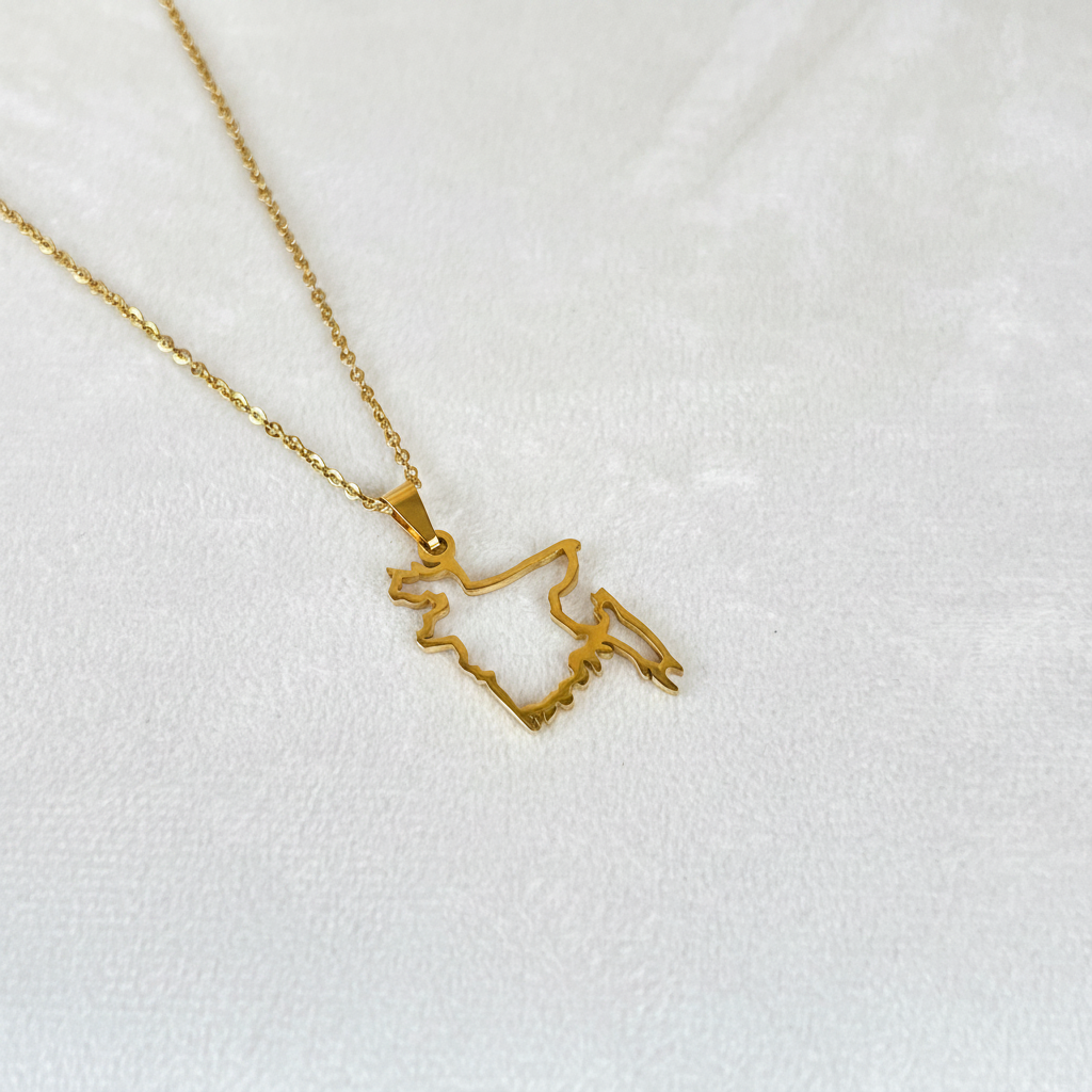 Bangladesh Outline Pendant with Chain