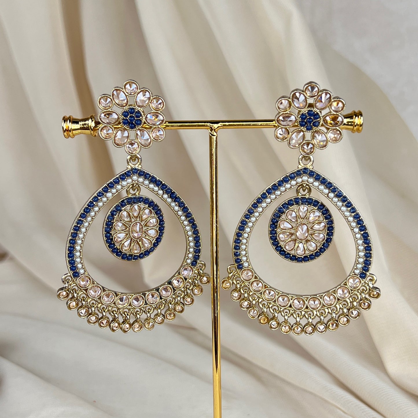 Statement Nauratan Style Chandbali Earrings