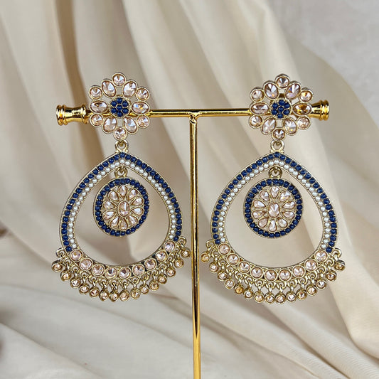Statement Nauratan Style Chandbali Earrings