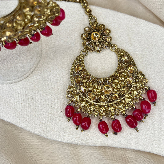 Oversized Earring & Tikka Set