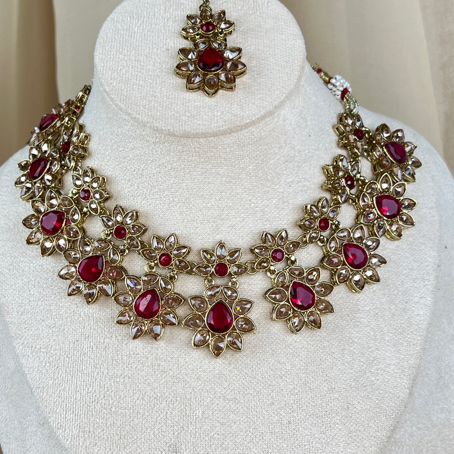 Flower Polki Necklace Set