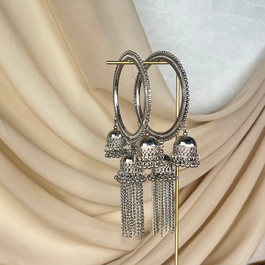 Oxidized Multi Jhumka Bangle Pair
