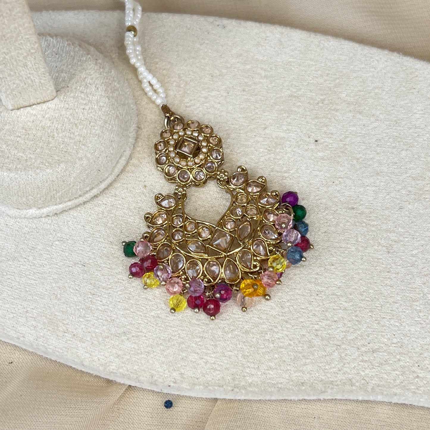 Dainty Multicolor Earring & Tikka Set