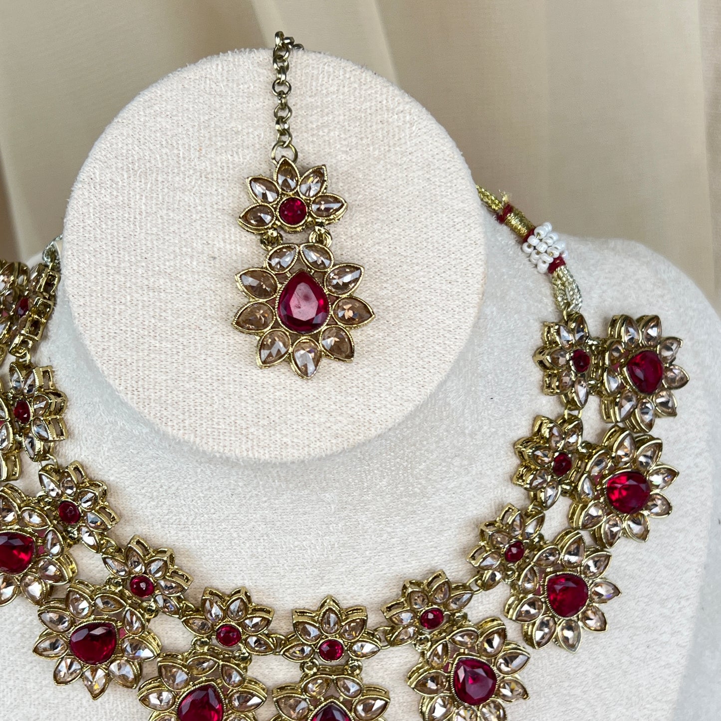 Flower Polki Necklace Set