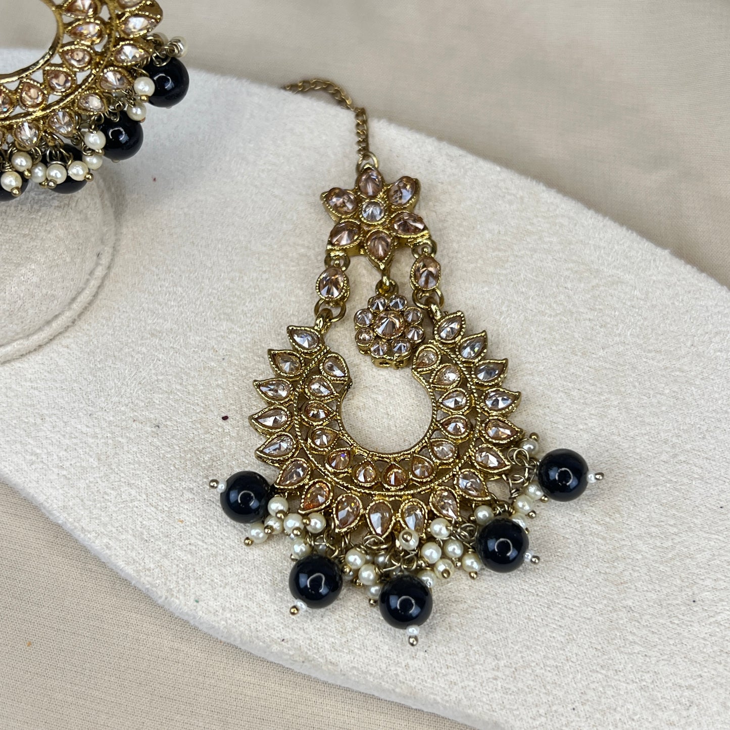 Oversized Polki Earring and Tikka Set