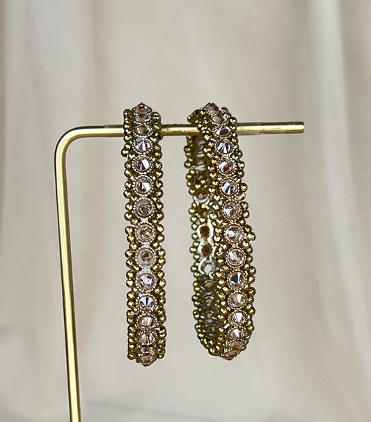 Gold Polki Bangle Pair