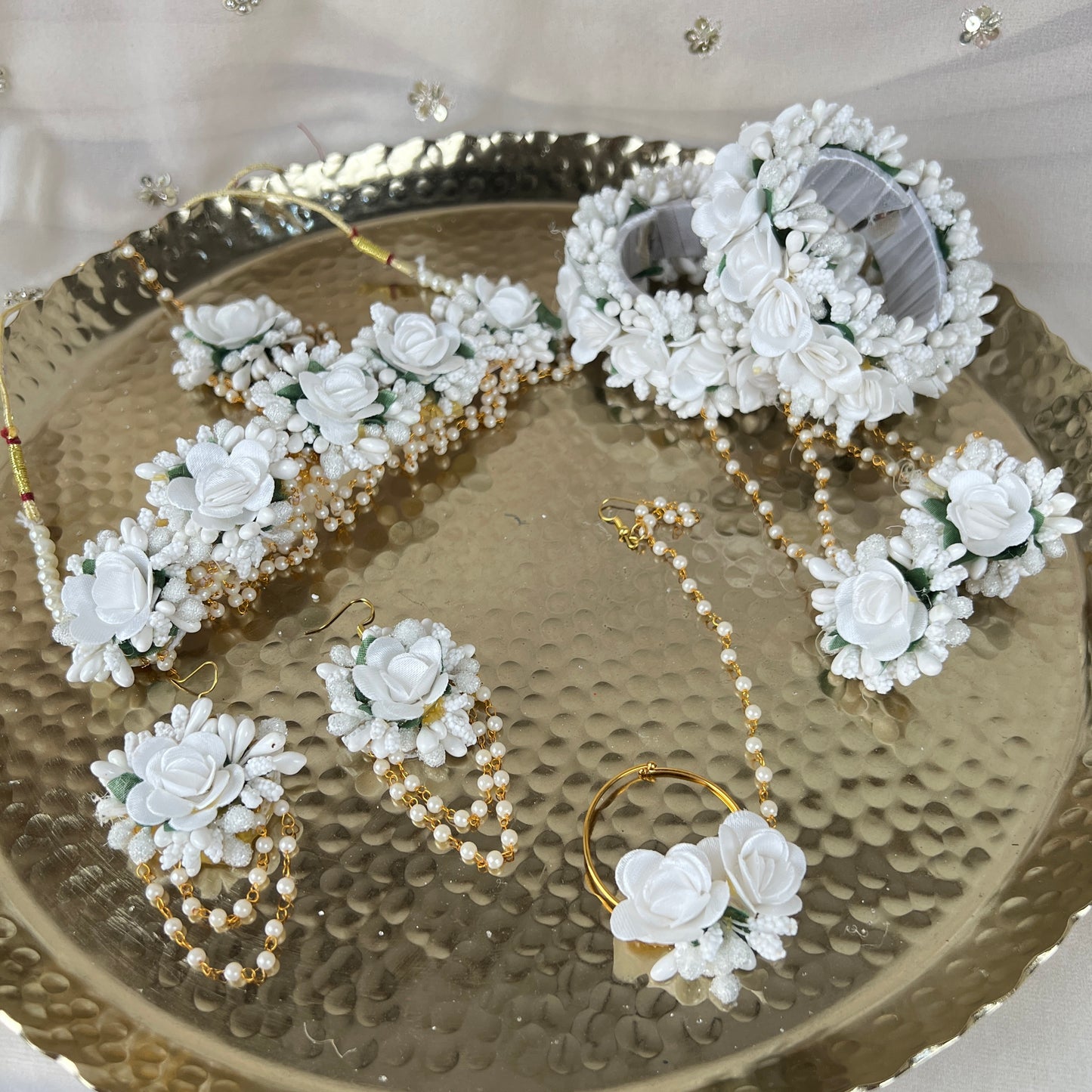 Floral | Faux Flower Choker set w/ and ring bracelets