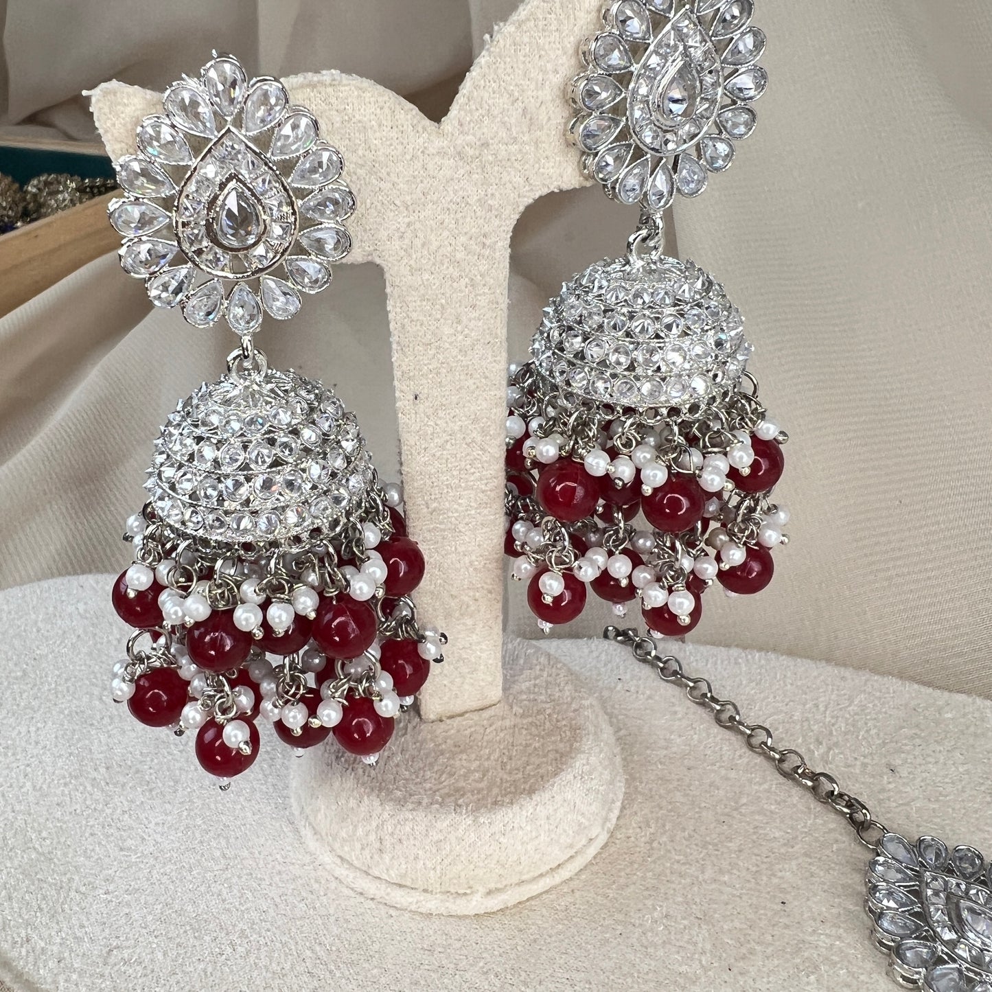 Large Jhumka Earring and Tikka Set