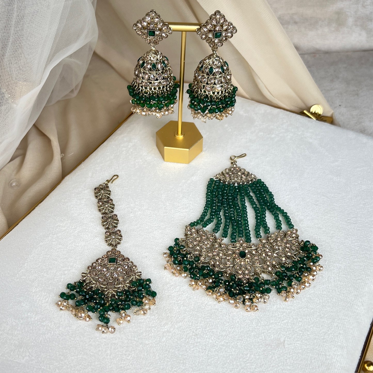 Pakistani Style Semi Bridal Set w/Jhoomar
