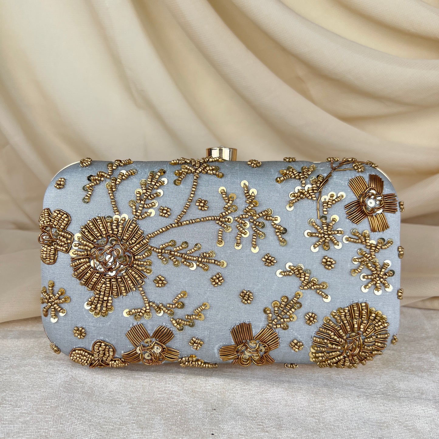 Beaded Embroidered Rectangle Clutch