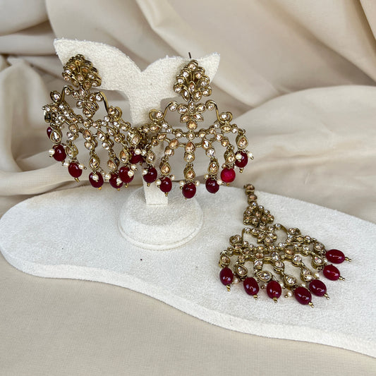 Oversized Earring and Tikka Set