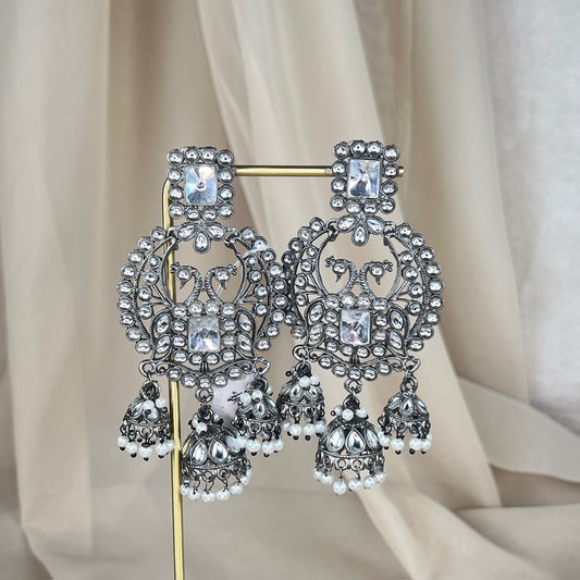 Statement Stone Chandelier Earrings