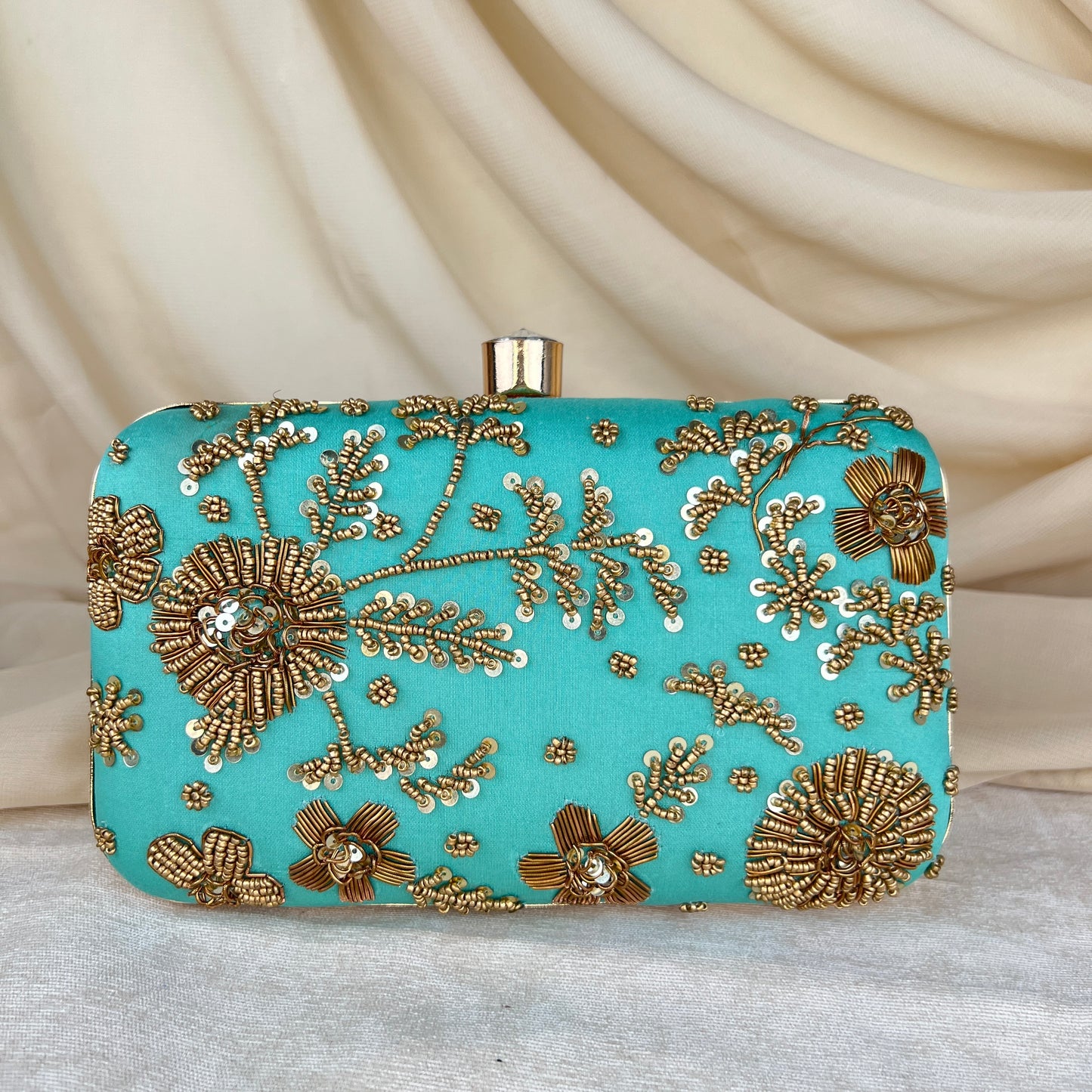 Beaded Embroidered Rectangle Clutch