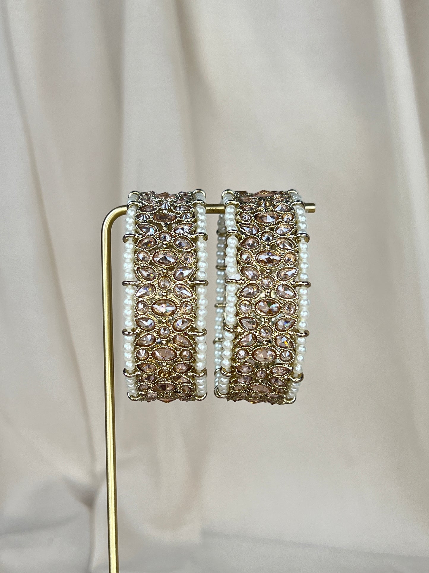 Polki Pearl Bangle Pair