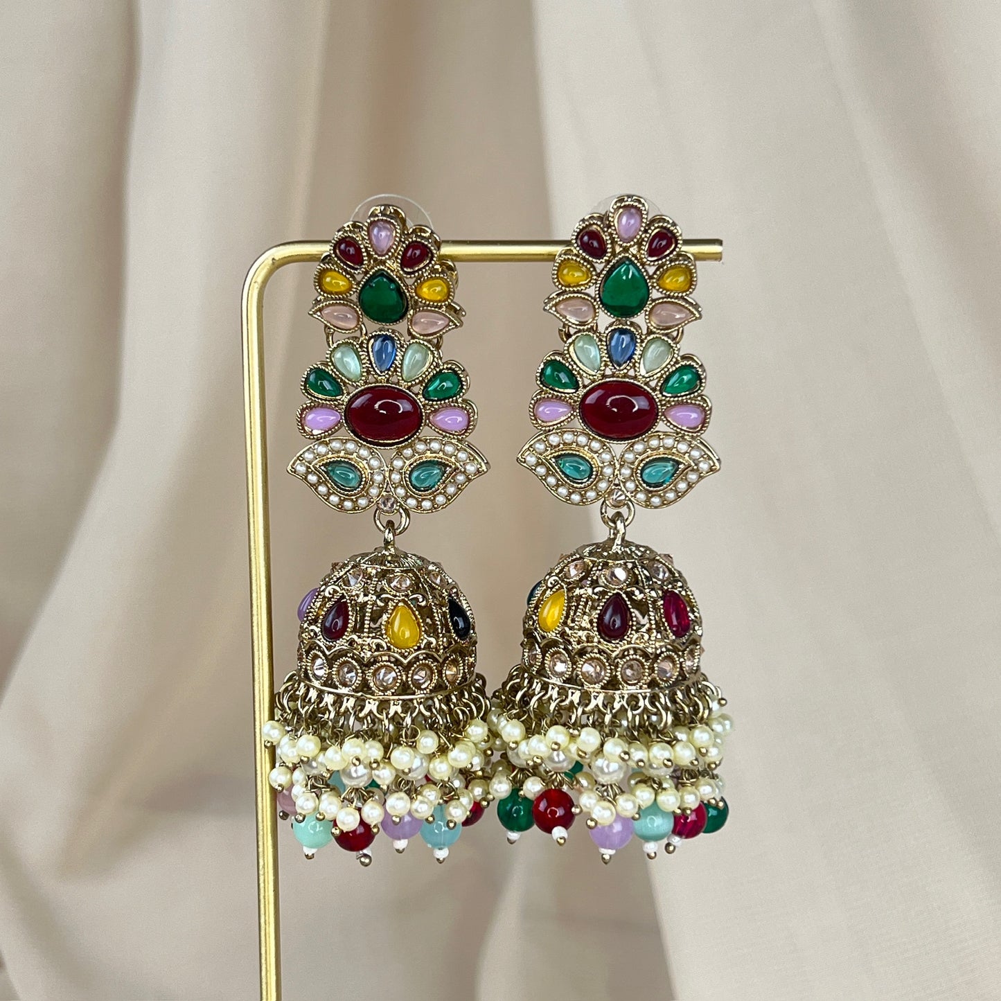 Large Polki Jhumkas