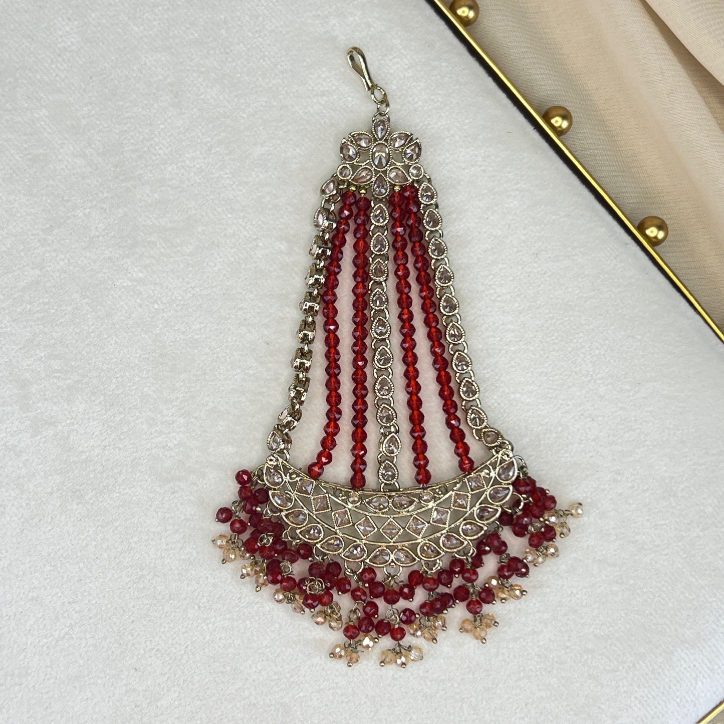 Large Gold Polki Jhoomar | Jhapta | Side Tikka